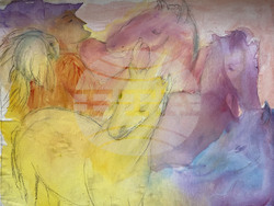 Марианжела Анастасова показва живописни творби и видеоистории в изложбата си „В началото бе локвата“. Снимка: организатори