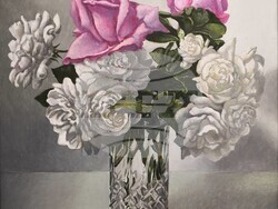 Иван Стратиев включва натюрморт, пейзаж и фигуративна композиция в изложбата си „Калейдоскоп“. Снимка: галерия „Париж“