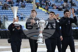Футбол - волейболисти на "Левски" - трофей от efbet Super volley - почетна обиколка