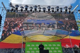 Румъния - Никушор Дан - митинг