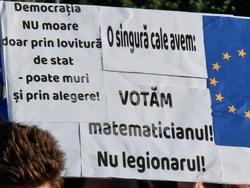 Румъния - Никушор Дан - митинг