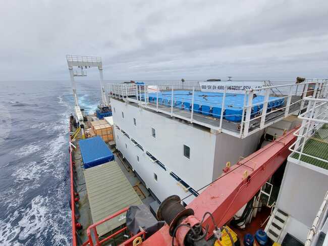 Bulgarian Naval Research Vessel Crossing Drake Passage en Route to Antarctica