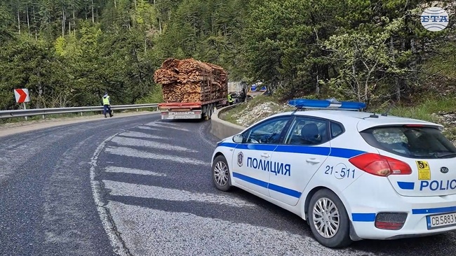 Движението по път II-86 Смолян - Пловдив се осъществява в едната лента заради пожар в тежкотоварен автомобил