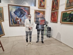 Откриване на изложбата „Енчо Пиронков – живопис – колекция Банови“ в столичната галерия „Милениум“.