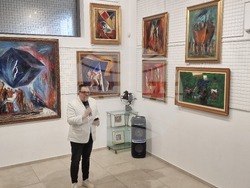 Откриване на изложбата „Енчо Пиронков – живопис – колекция Банови“ в столичната галерия „Милениум“.