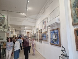 Откриване на изложбата „Енчо Пиронков – живопис – колекция Банови“ в столичната галерия „Милениум“.