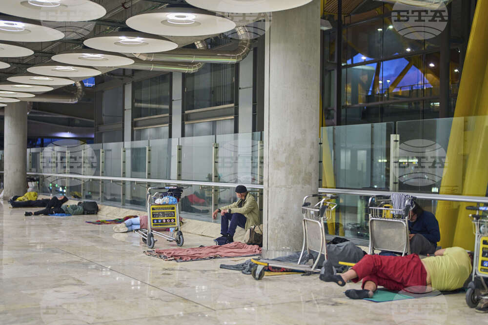Spain Madrid Airport Homeless