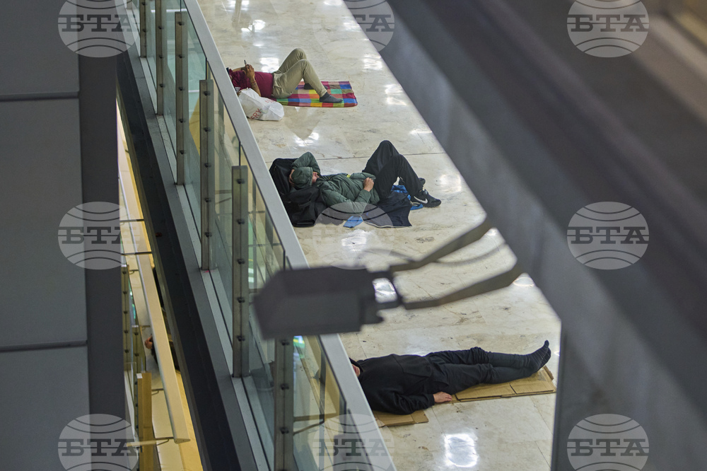 Spain Madrid Airport Homeless