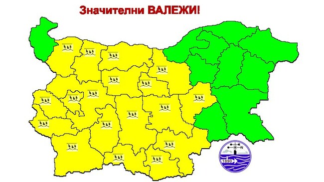18 out of Bulgaria's 28 Districts Are under Heavy Rain Alert
