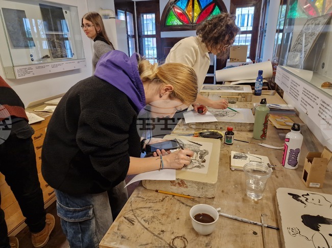 Самоков - Графична база - студенти - литография