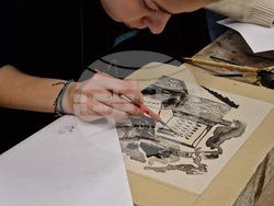 Самоков - Графична база - студенти - литография