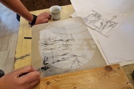 Самоков - Графична база - студенти - литография