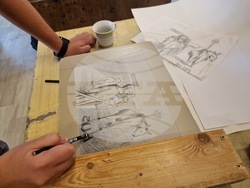 Самоков - Графична база - студенти - литография