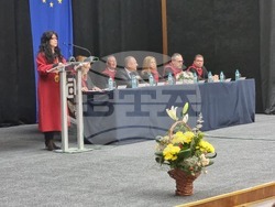 Магистрите от випуска за 2025 г. в Университета по архитектура, строителство и геодезия получиха дипломите си тържествена церемония. Снимка: Димитрина Ветова/БТА