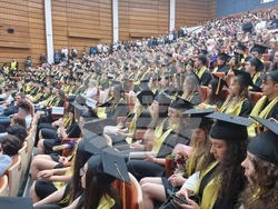 Магистрите от випуска за 2025 г. в Университета по архитектура, строителство и геодезия получиха дипломите си тържествена церемония. Снимка: Димитрина Ветова/БТА