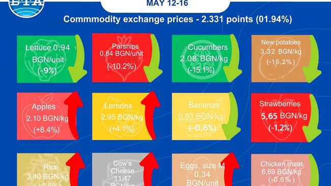 Wholesale Prices of Basic Foods, Fruits and Vegetables Down Nearly 2% in the Week 12–16 May