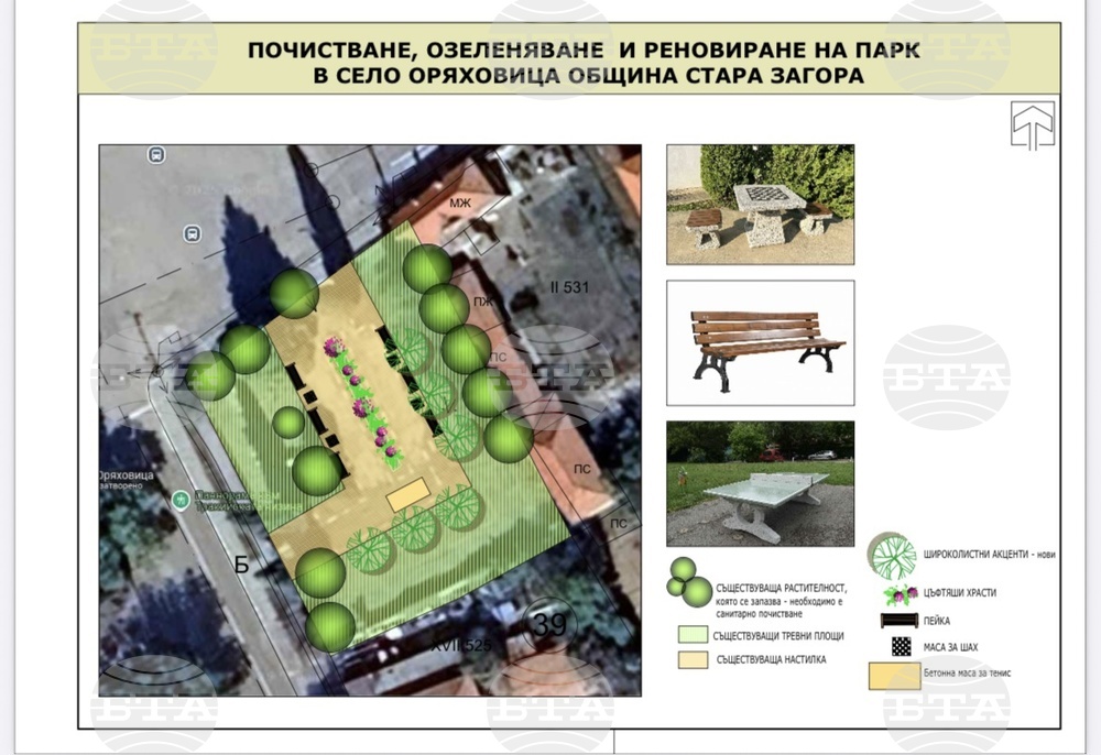 В старозагорското село Оряховица ще бъде изградено ново пространство за отдих