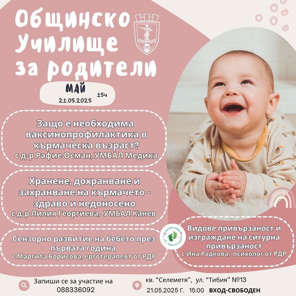 Община Русе продължава и през тази година инициативата „Училище за родители“ с безплатни лекции в кварталите