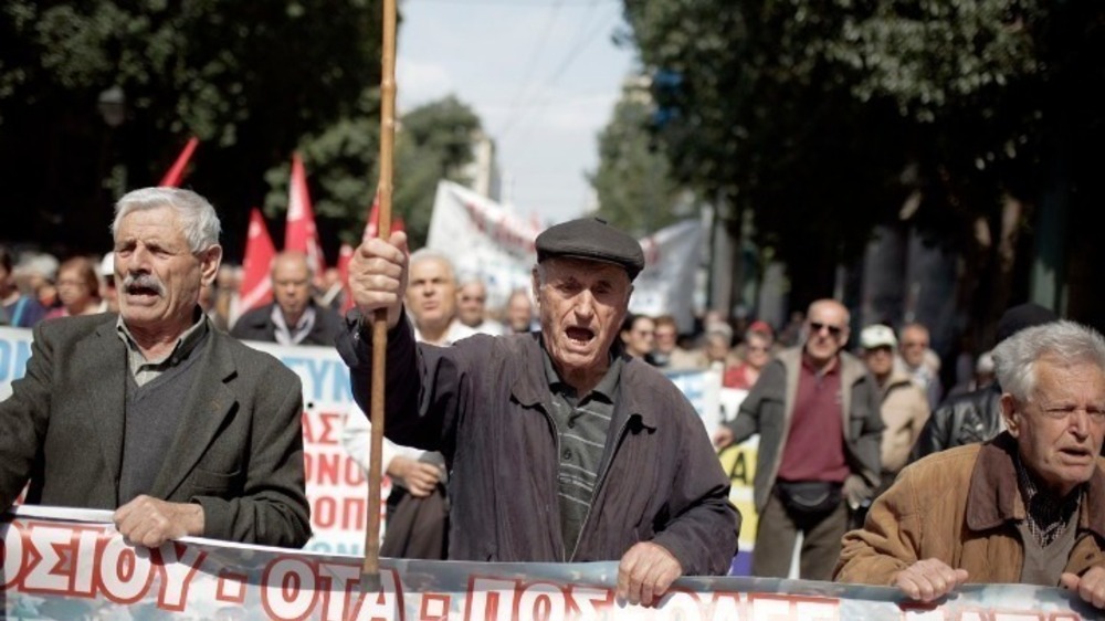 Протест на пенсионерите в Гърция