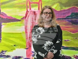 Кураторът на изложбата „Високи гласове“ Владия Михайлова. Снимка: Ваня Сухарова/БТА