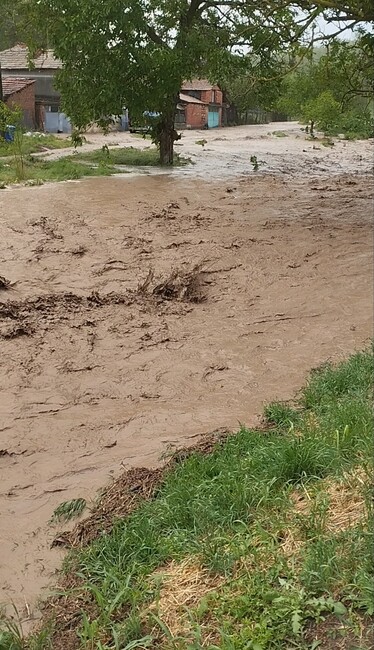 Проливен дъжд се е излял над русенско село и е наводнил улици