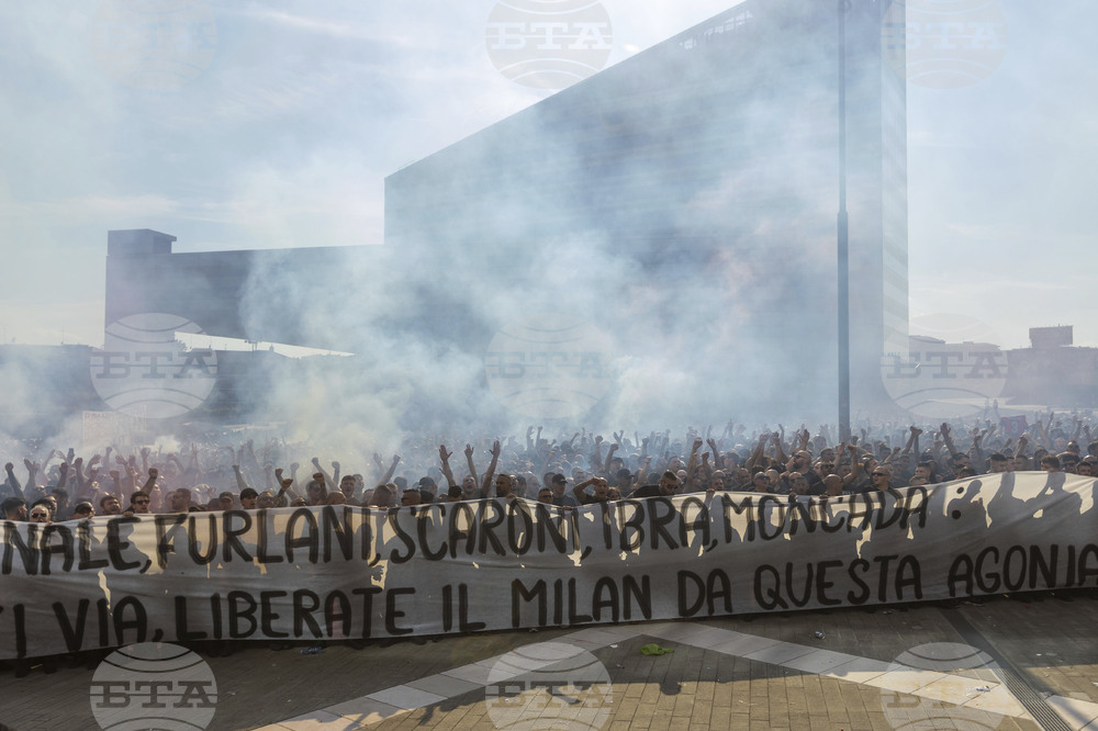 Italy Milan Soccer Protest