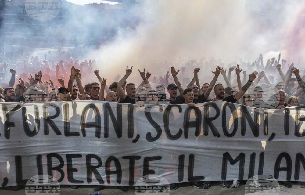 Italy Milan Soccer Protest