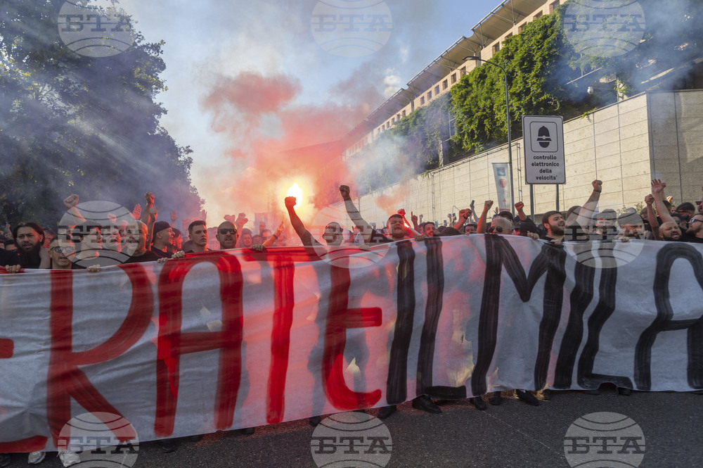 Italy Milan Soccer Protest