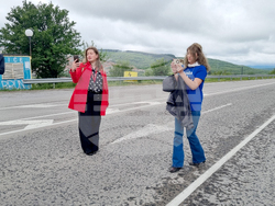 Омуртаг - главен път - протест