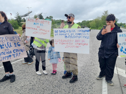 Омуртаг - главен път - протест