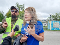 Омуртаг - главен път - протест