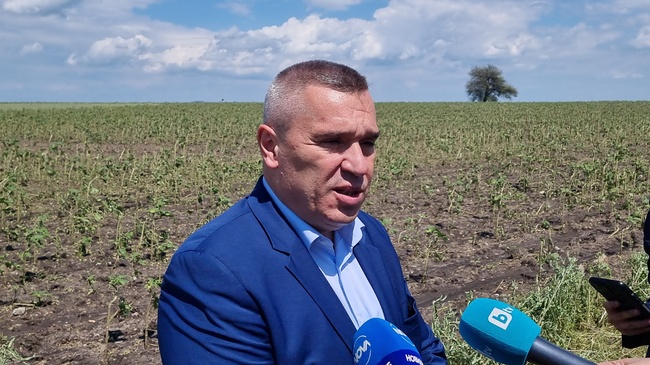 Министърът на земеделието посети пострадалото от градушка новозагорско село Бял кладенец