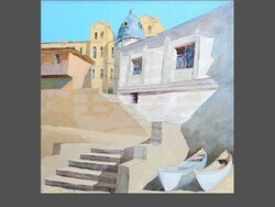 Художникът Димитър Каратонев показва 25 платна в изложбата „Тиха светлина“. Снимка: Галерия „Париж“