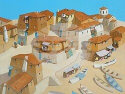 Художникът Димитър Каратонев показва 25 платна в изложбата „Тиха светлина“. Снимка: Галерия „Париж“