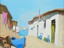 Художникът Димитър Каратонев показва 25 платна в изложбата „Тиха светлина“. Снимка: Галерия „Париж“