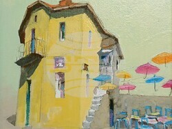 Художникът Димитър Каратонев показва 25 платна в изложбата „Тиха светлина“. Снимка: Галерия „Париж“