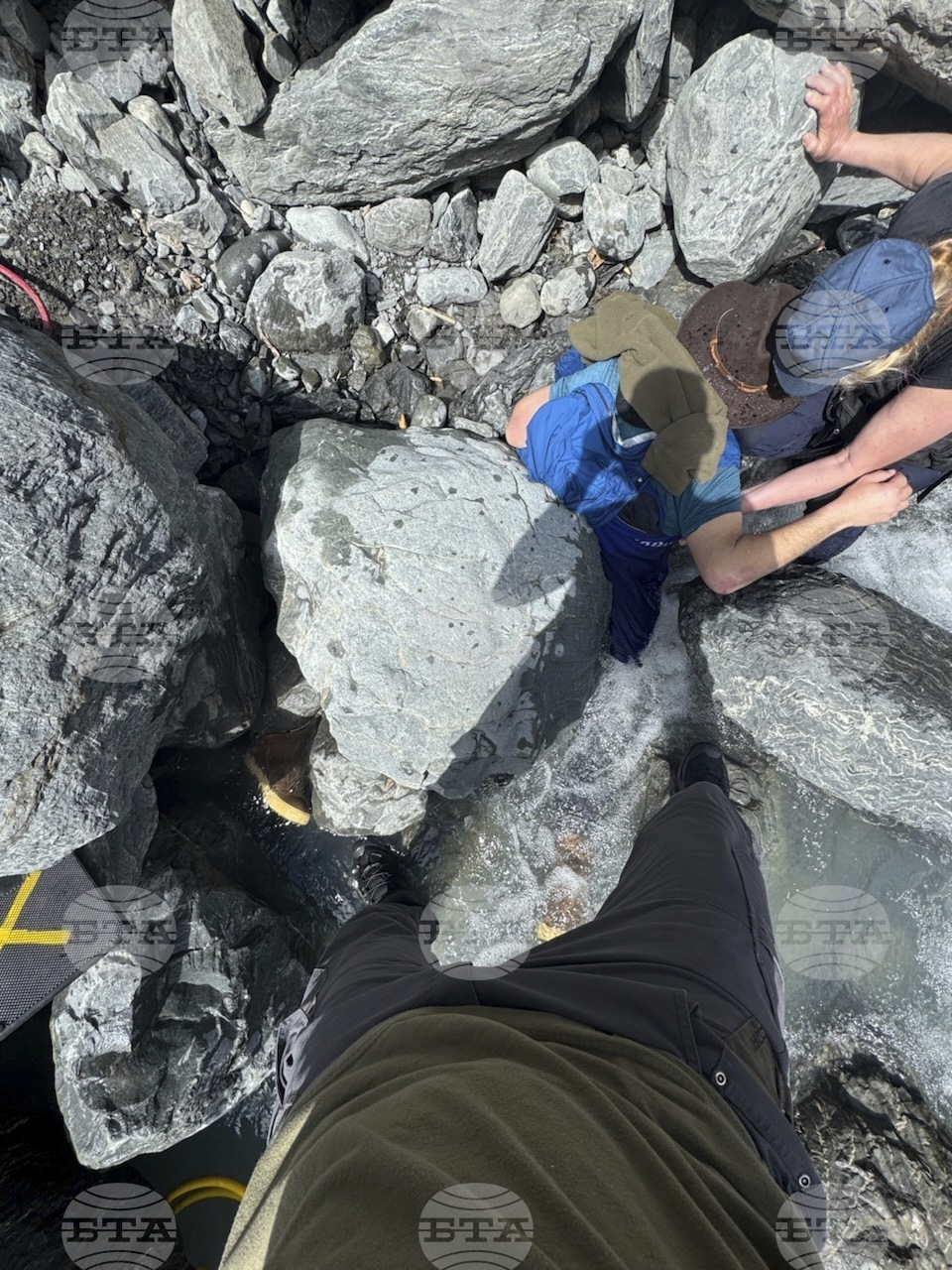 Alaska Trapped by Boulder