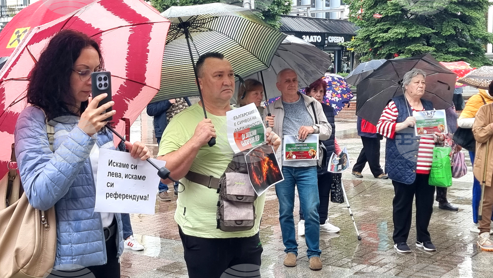 В Хасково протестиращи се събраха на централния площад "Свобода" в защита на българския лев