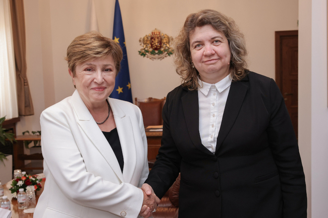 Parliament Chair Kiselova Confers with International Monetary Fund Managing Director Georgieva