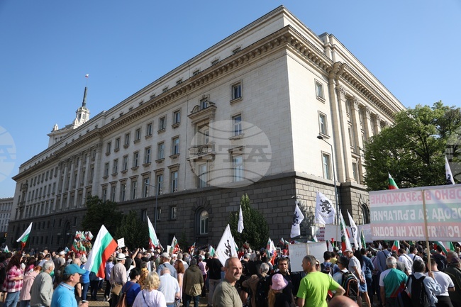 Поддръжници на лева се събраха пред сградата на Народното събрание 