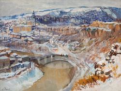 Кураторът Анелия Николаева подрежда изложбата „Галерии. Колекции. Творби“. Снимка: СБХ