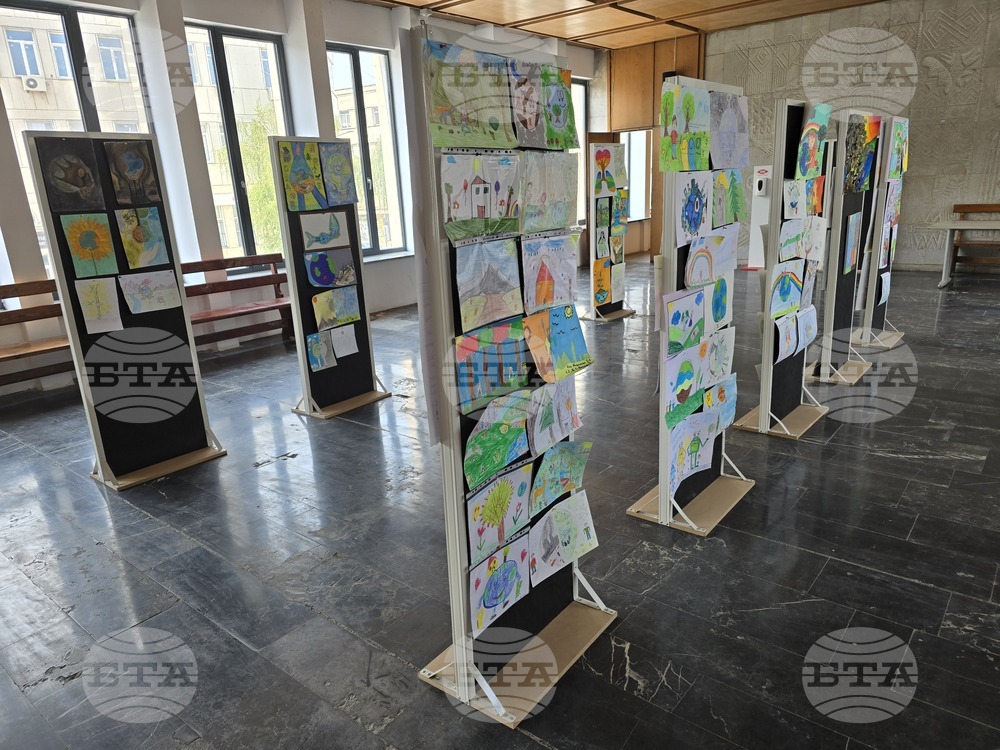 Изложба с детски рисунки, посветена на екологията и отношението към околната среда, е подредена в сградата на Община Видин