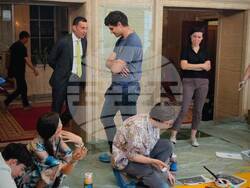 Деца рисуваха „Моята София, моето бъдеще“ на фасадата на Столична община. Снимка: Пресцентърът на Столична община