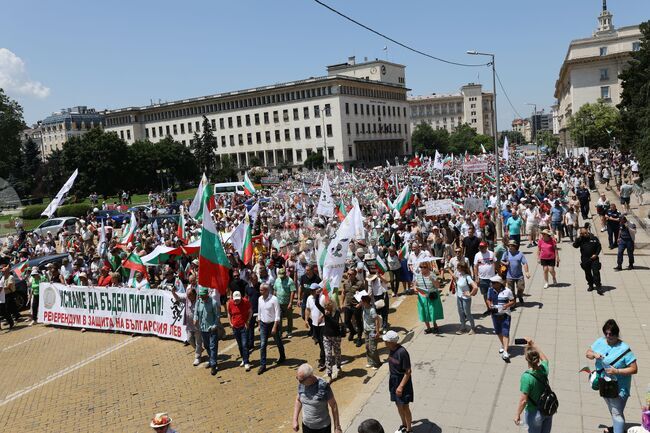 Приключи демонстрацията в подкрепа на българския лев в София