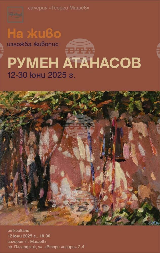 Откриване на изложба на художника Румен Атанасов предстои в Пазарджик на 12 юни