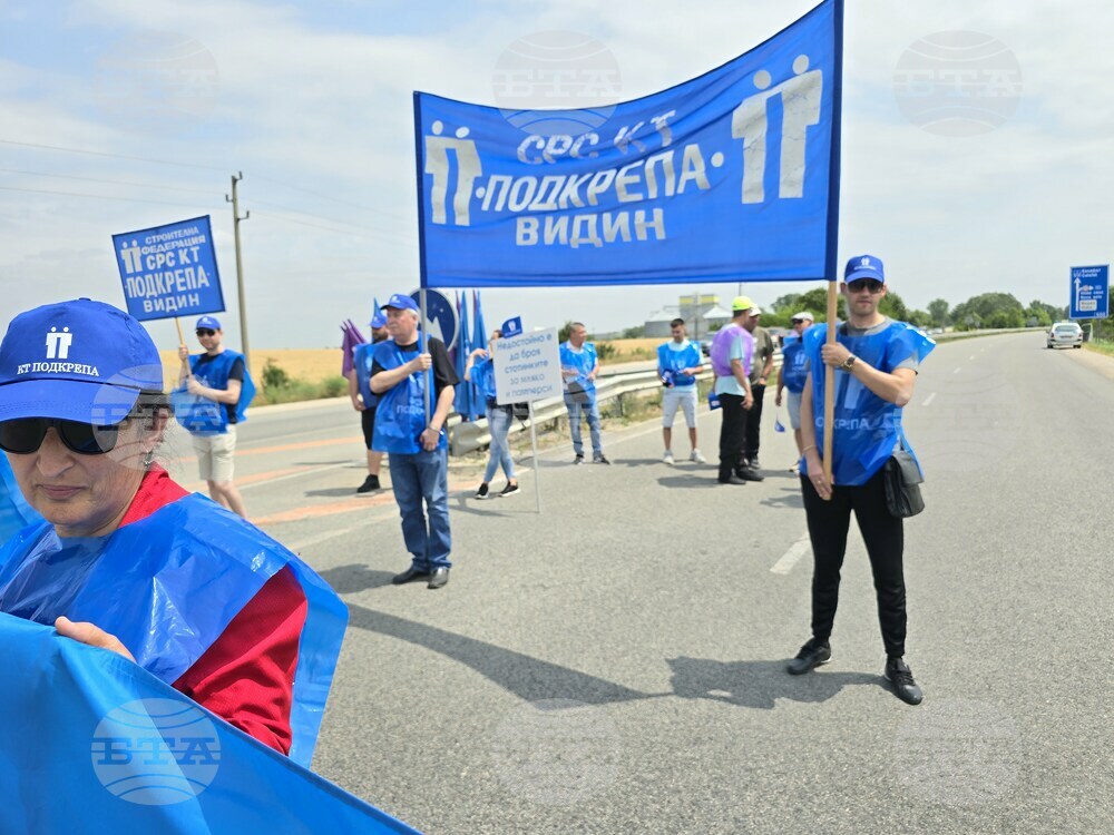 Видин - служители от Агенция "Пътна инфраструктура" - протест