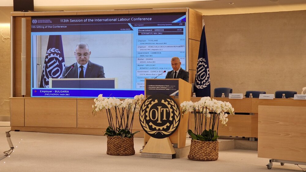 Делегатът на българските работодатели адв. Ивелин Желязков представи доклада на Асоциация на организациите на българските работодатели (АОБР) на 113-та сесия на Международната конференция на труда в Женева