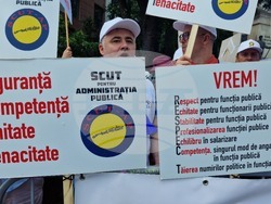 Румъния - Букурещ - протест - синдикати