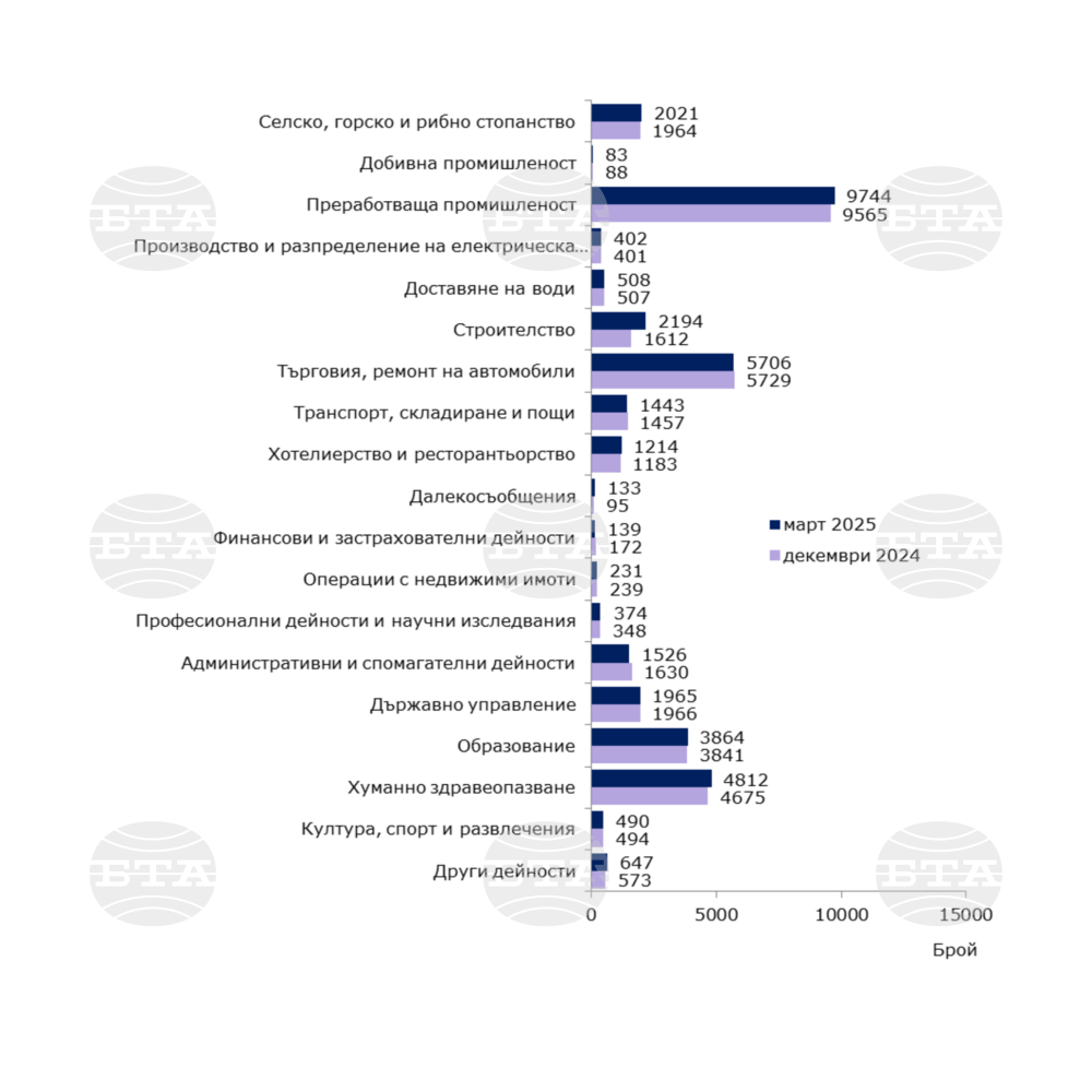 Ръст на заетостта и работната заплата в област Сливен са отчетени за първото тримесечие