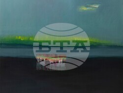 Албена Щениовска-Еглофф  представя изложбата си „Състояния на хоризонта“. Снимка: СБХ